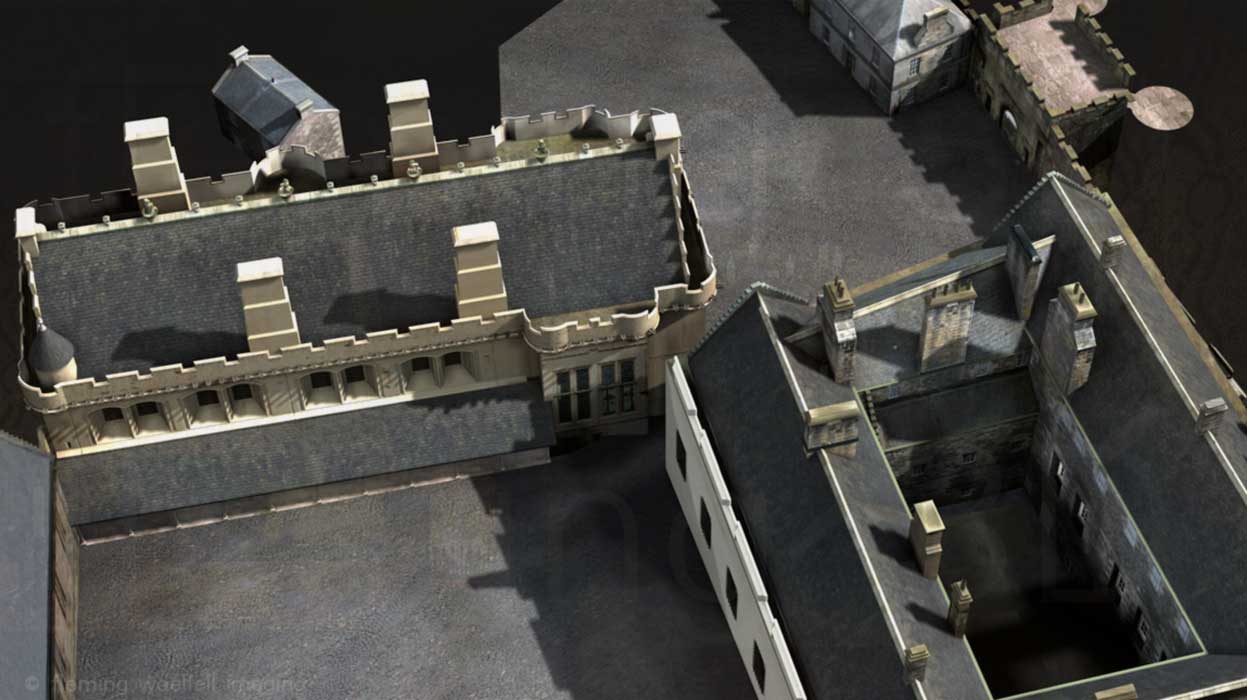 Aerial view of Stirling Castle model