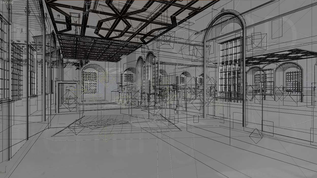 Wireframe of King's Outer Hall